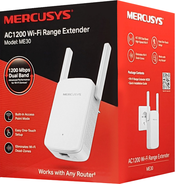 Mercusys AC1200 Wi-Fi Range Extender (ME30) (MERME30) Mercusys AC1200 Wi-Fi Range Extender (ME30) (MERME30)